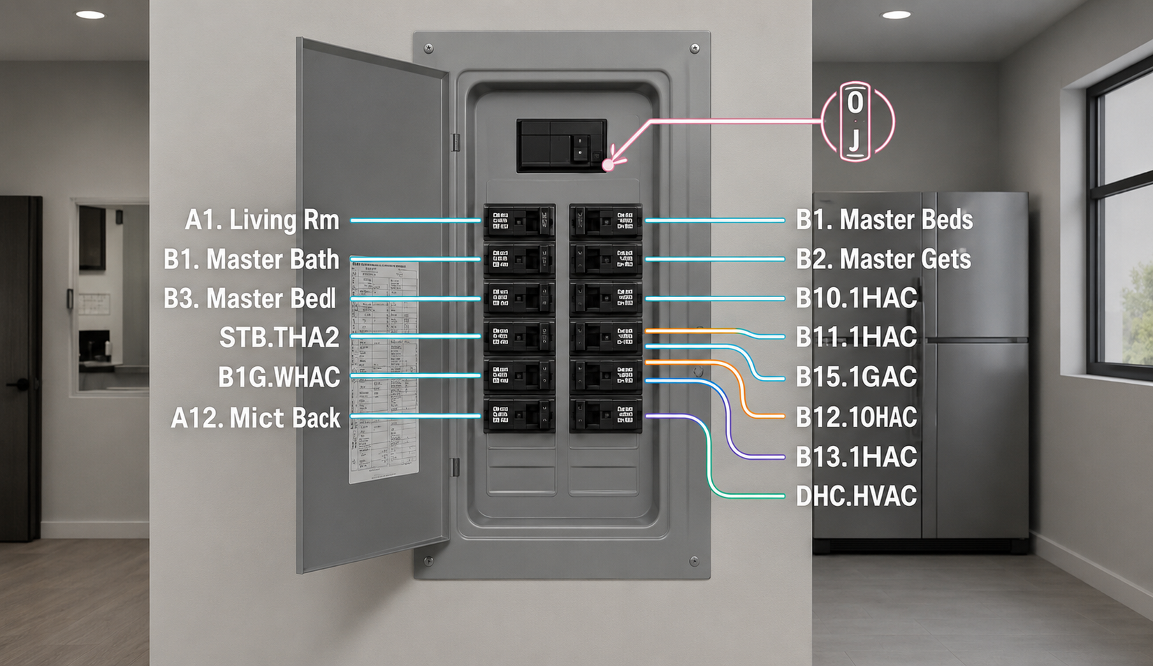 Electrical panel layout example