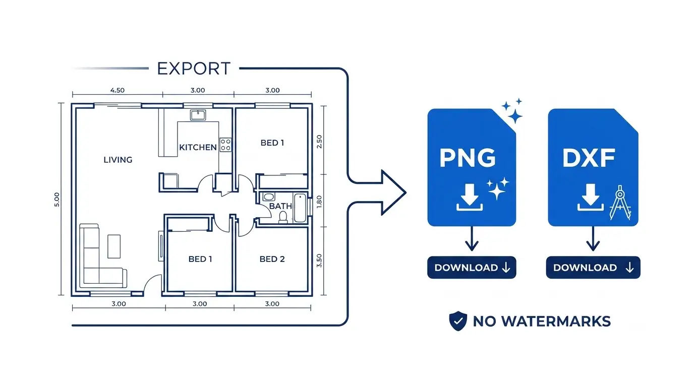 Export to PNG or DXF
