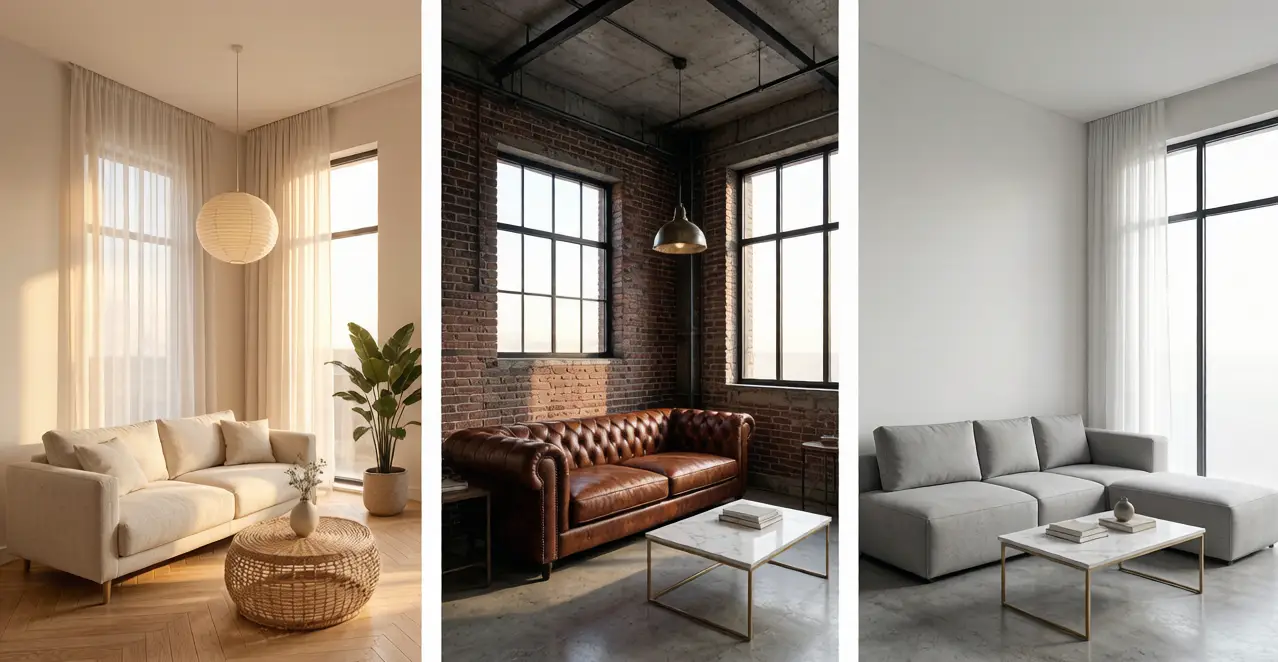 Scandinavian AI interior style generated from a floor plan