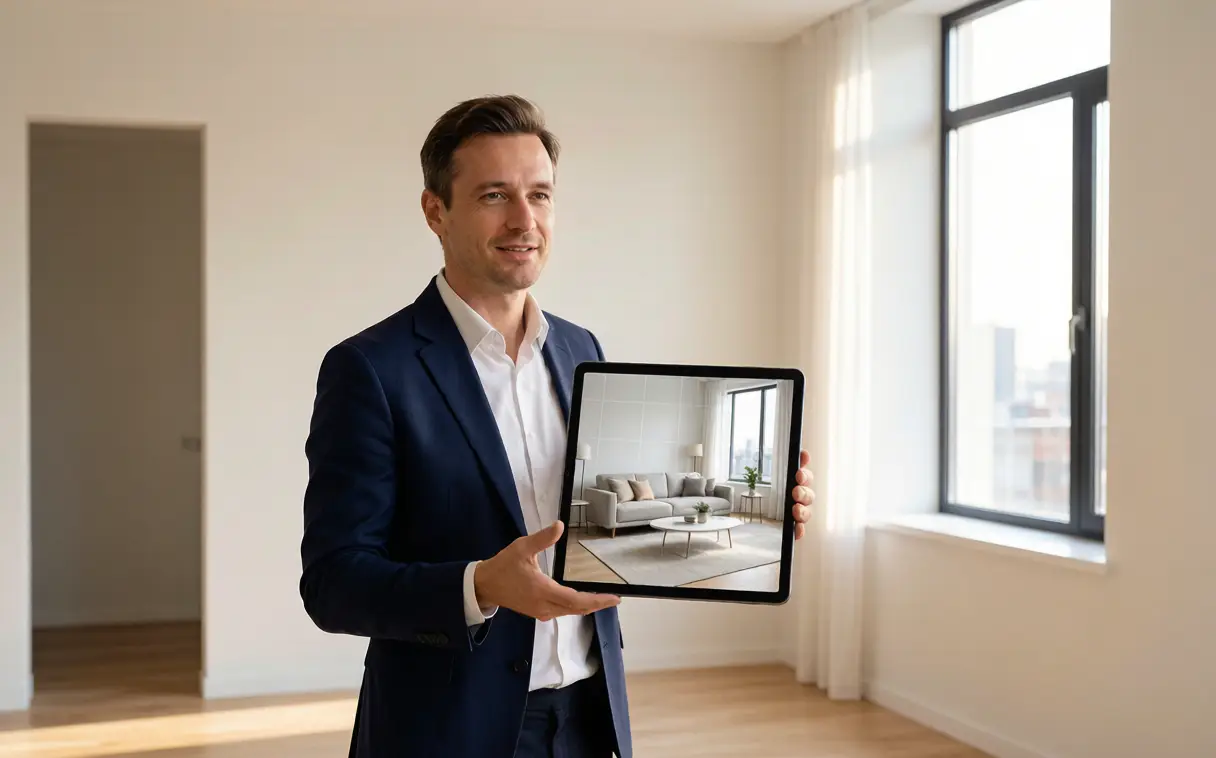Real estate floor plan visualization for property presentations