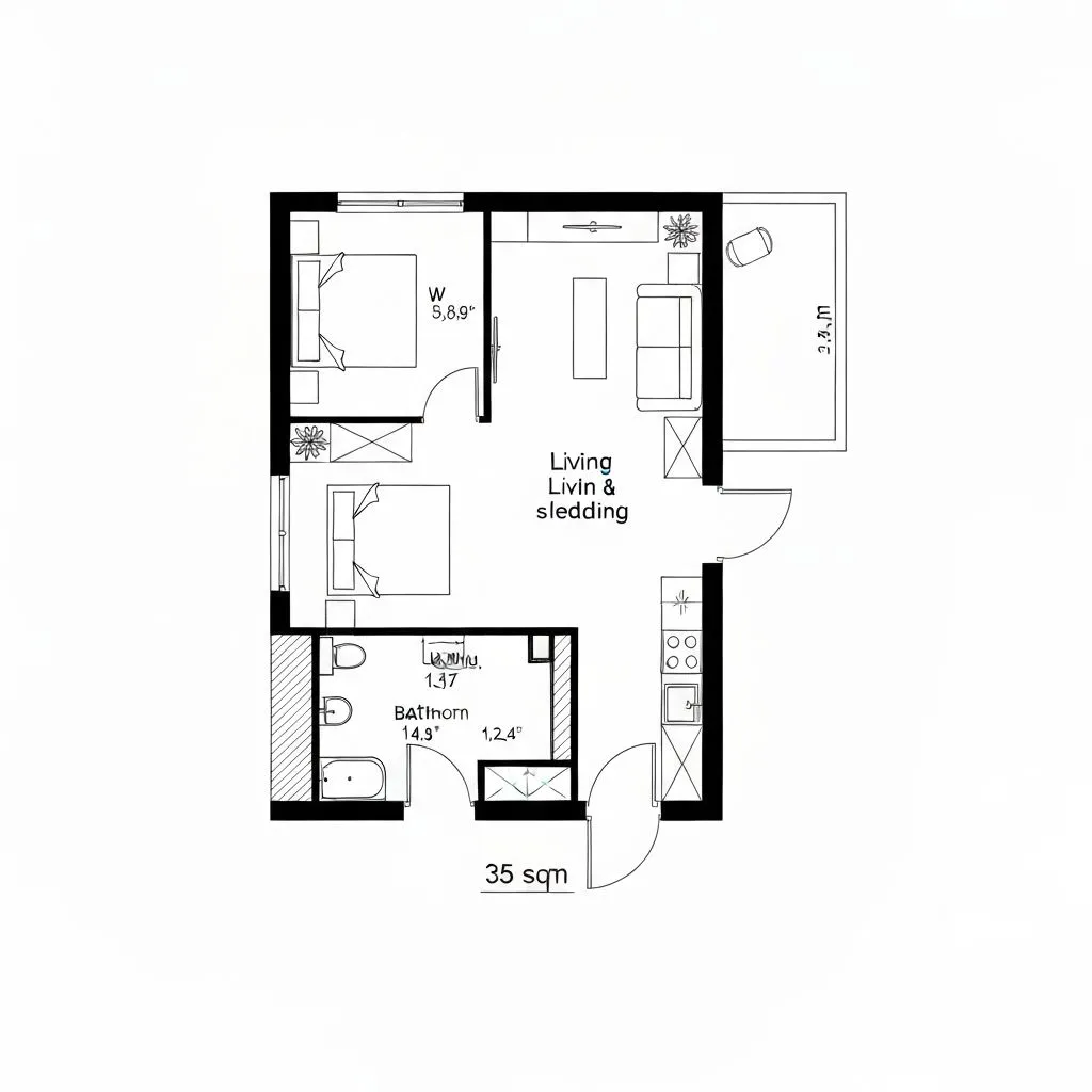 Studio sample floor plan
