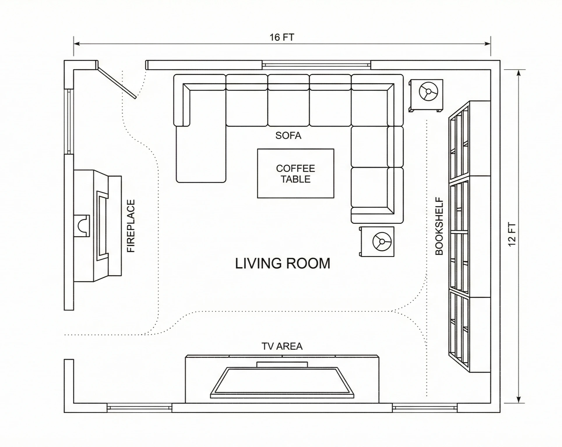 Modern Living Room Plan