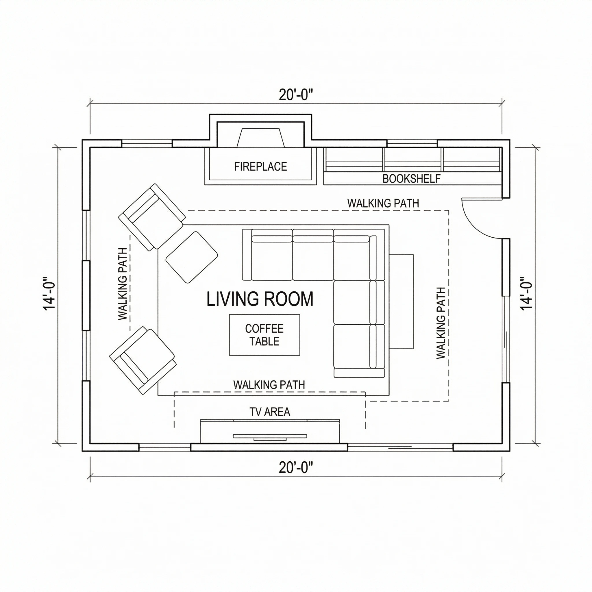 Open Living Room Floor Plan