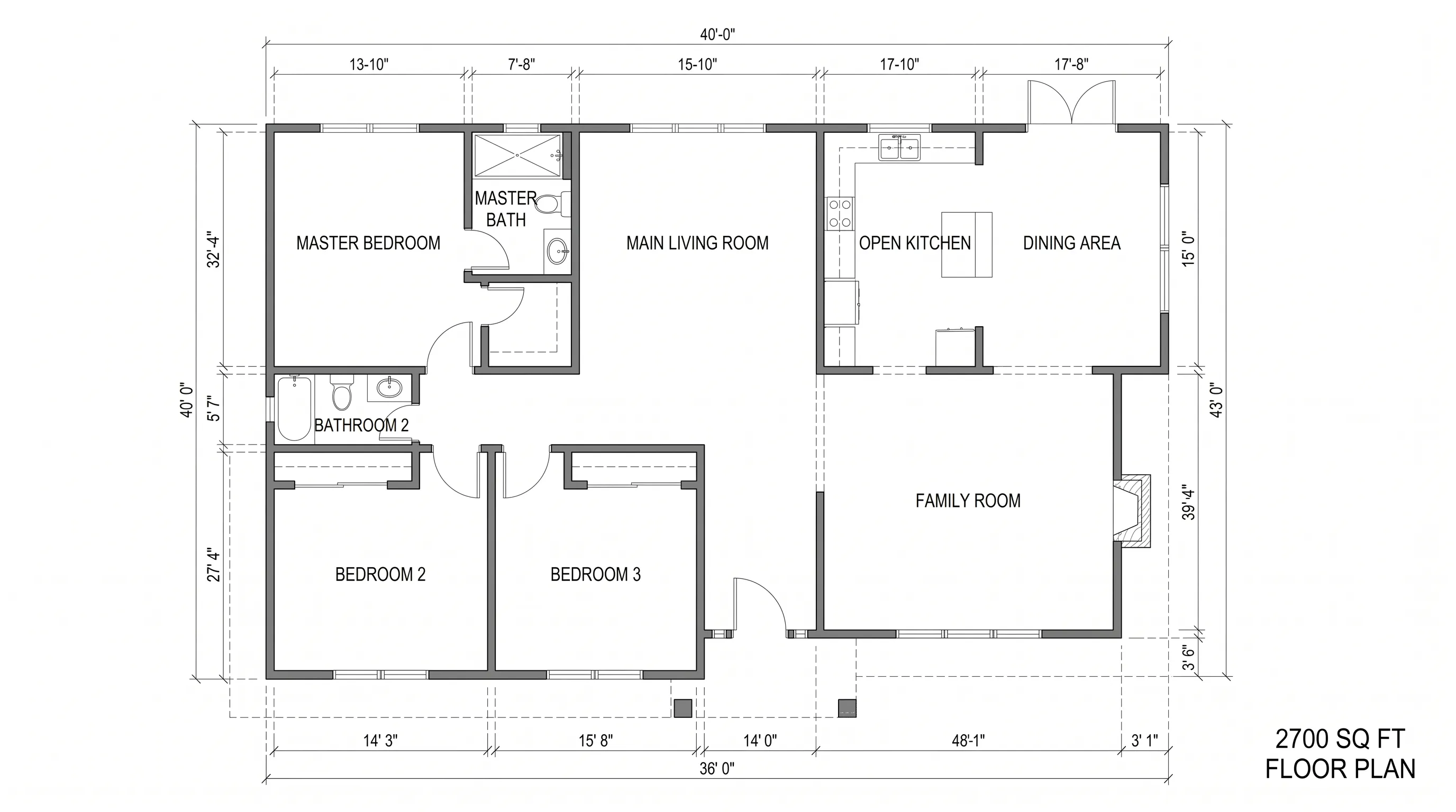 3-Bedroom Single-Story with Dual Living Rooms