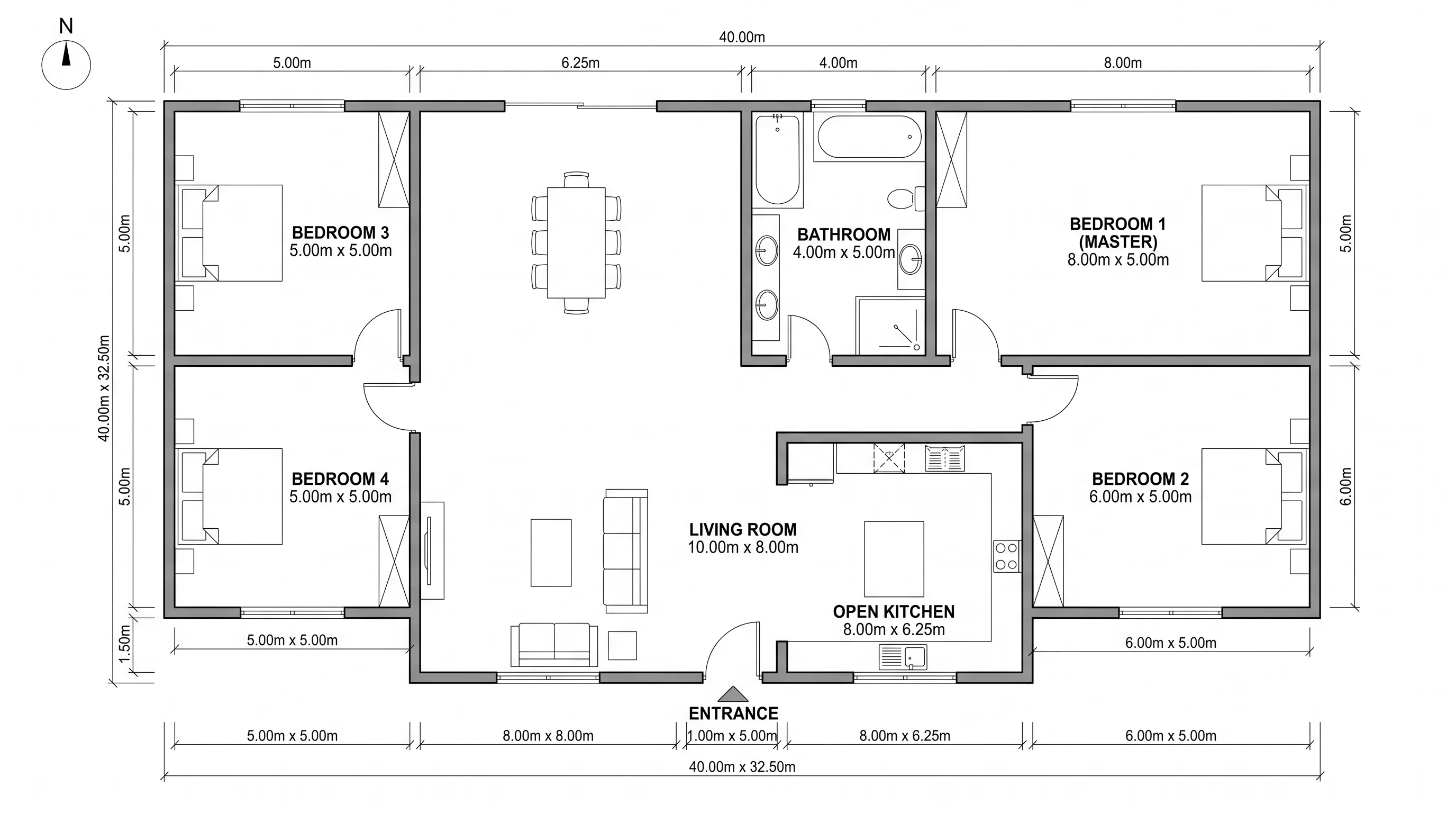 4-Bedroom Home — Metric Scale Awareness