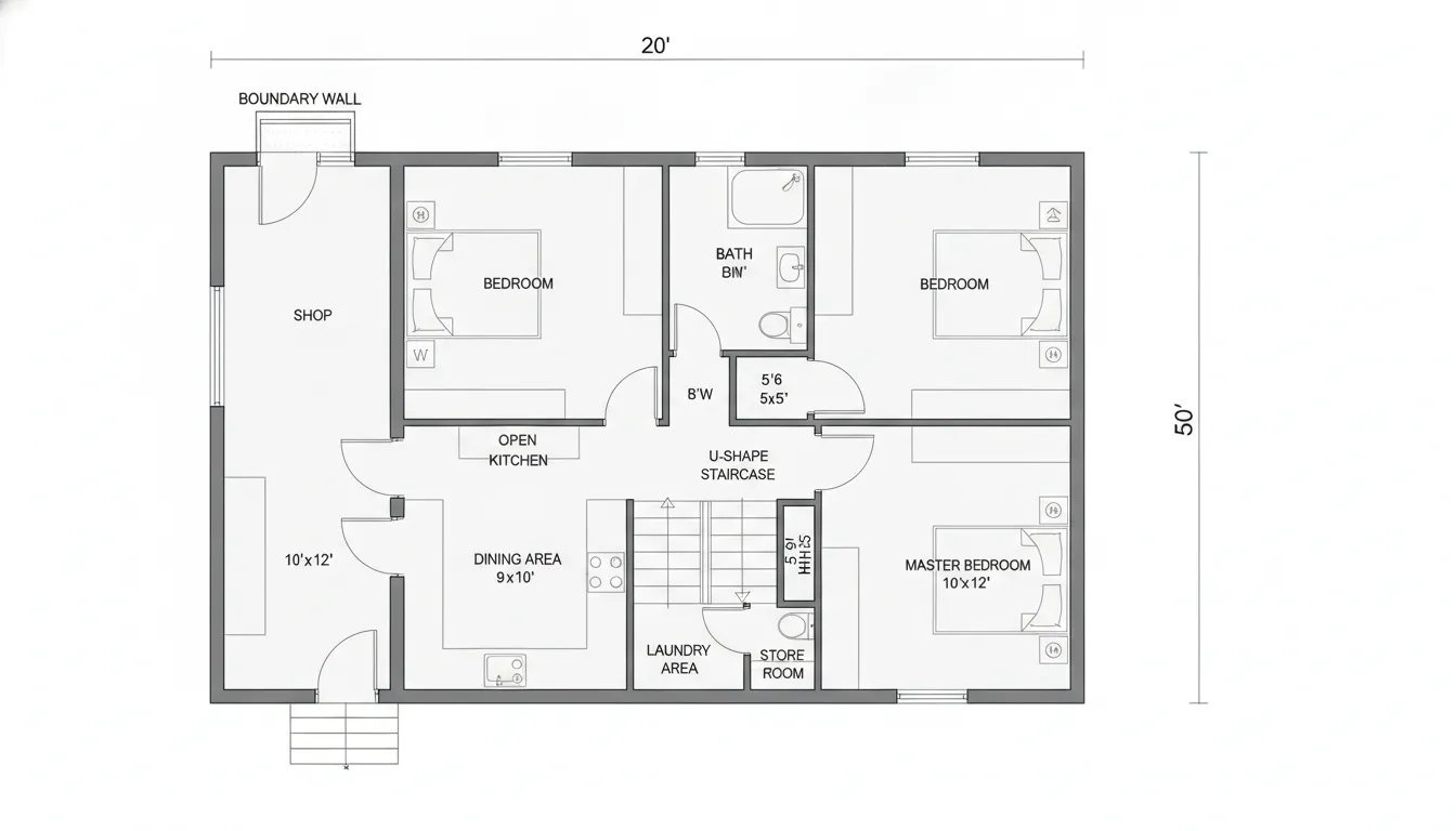 North-Facing Plot with Shop and Residence