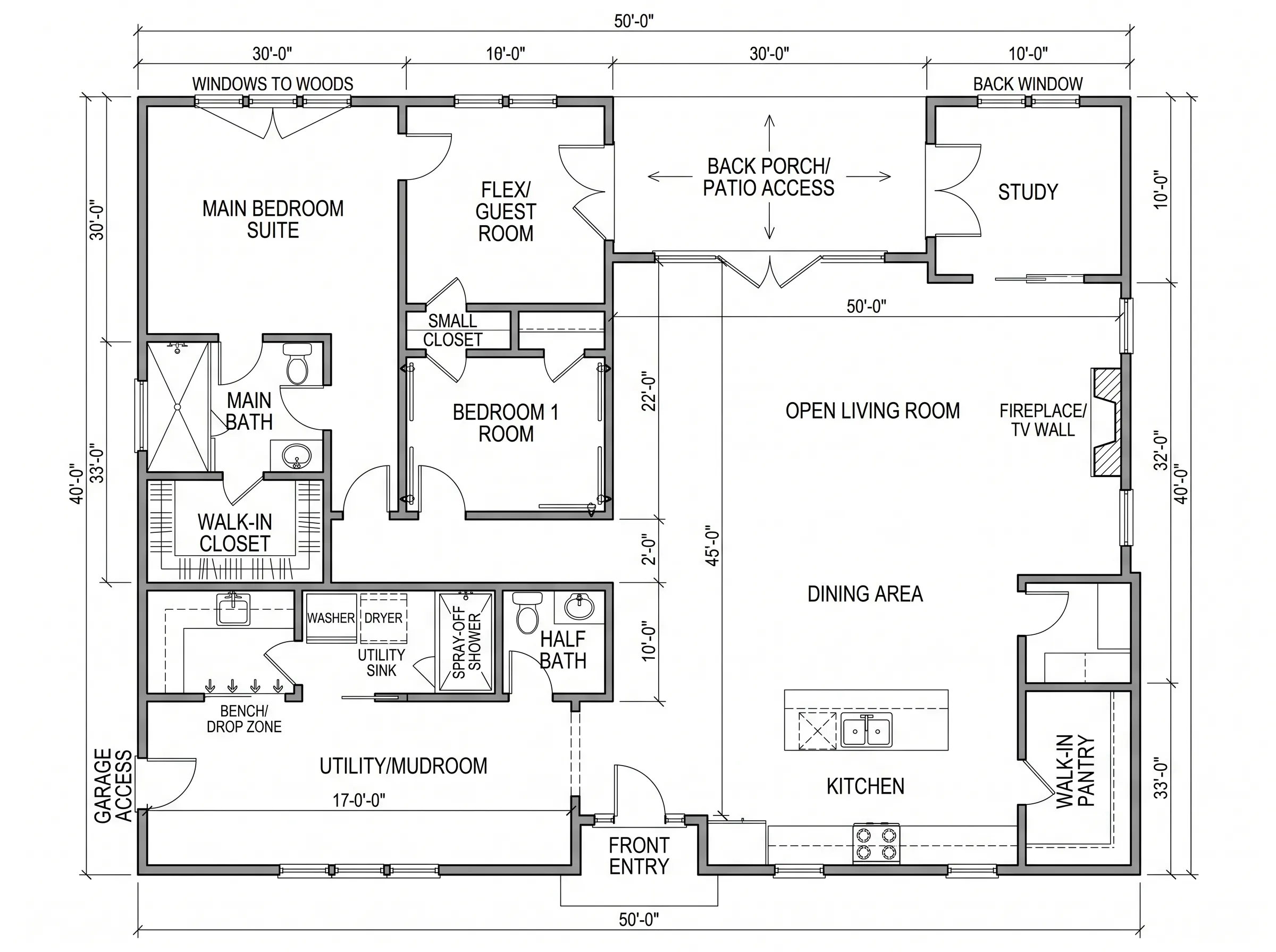 Open-Plan Ranch with Mudroom and Walkout Basement