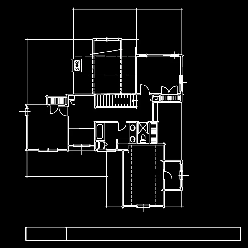 Converted DXF floor plan with clean wall, door and window geometry