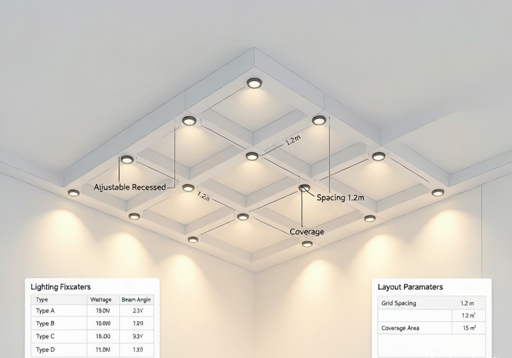 Recessed lighting layout example