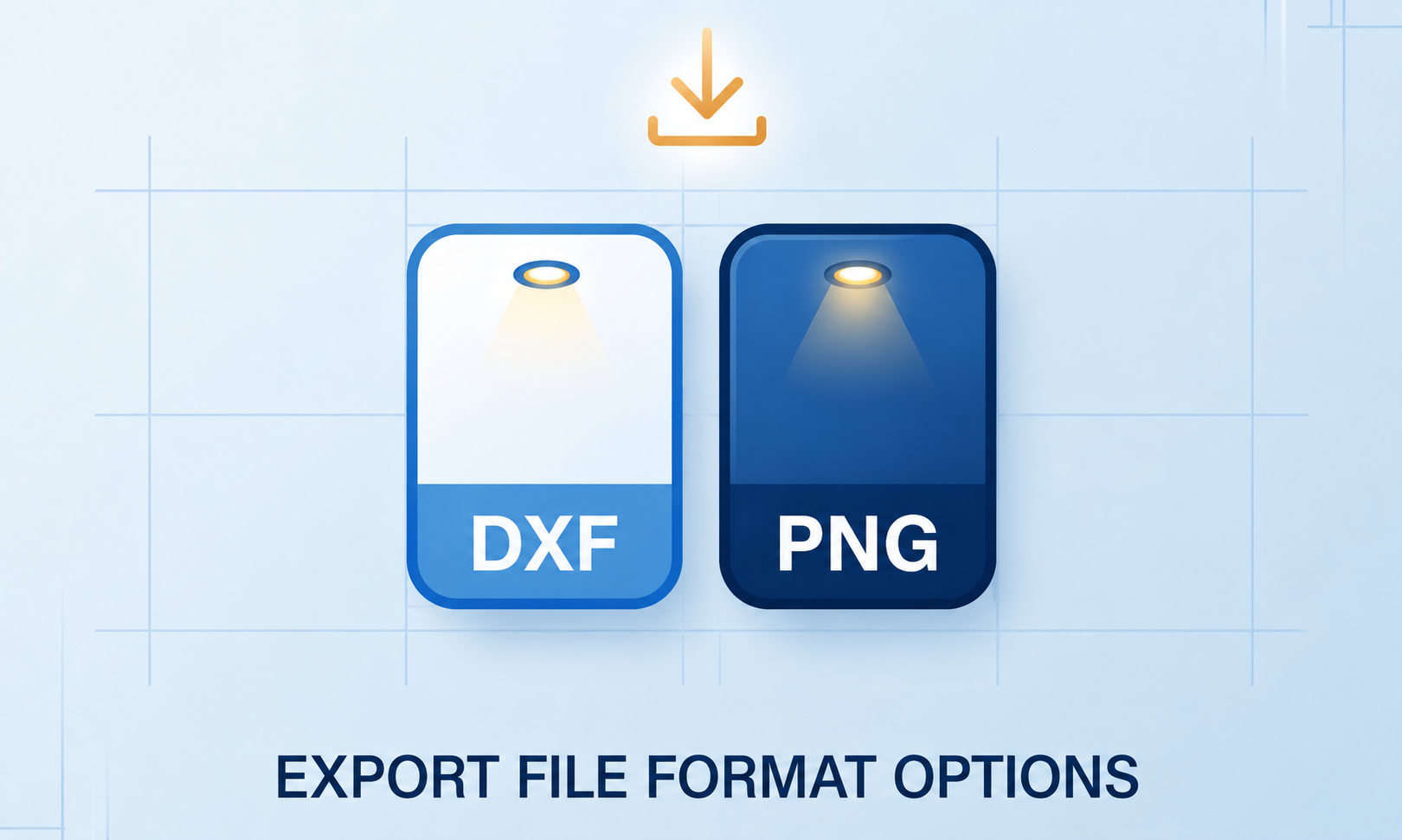 Lighting plan PNG and DXF export