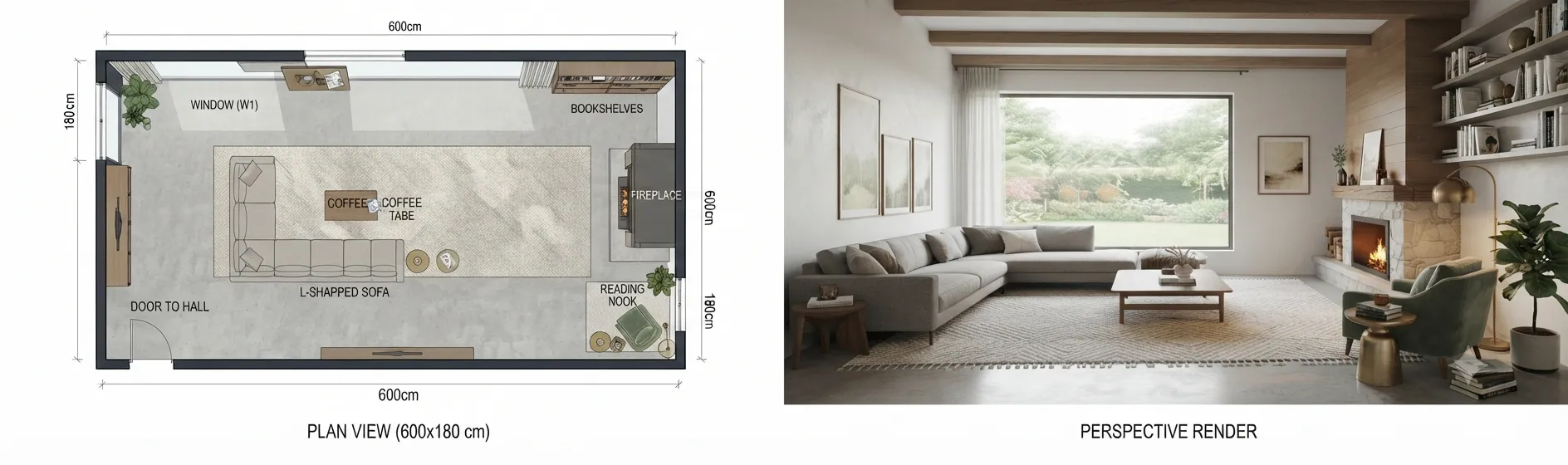 Interior design concept room